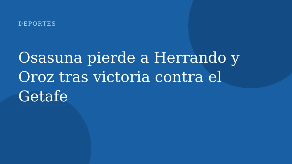 Osasuna pierde a Herrando y Oroz tras victoria contra el Getafe