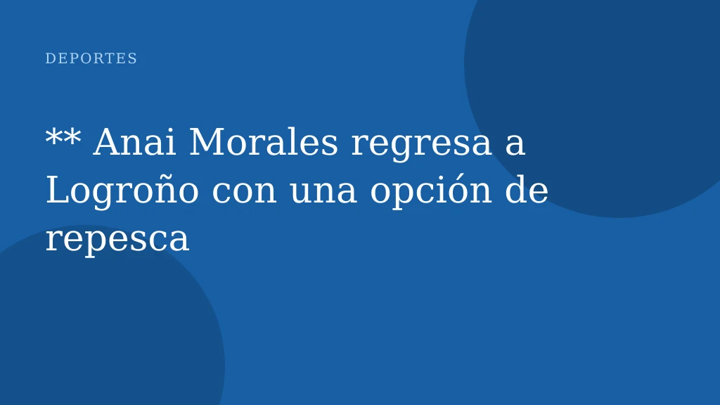 ** Anai Morales regresa a Logroño con una opción de repesca