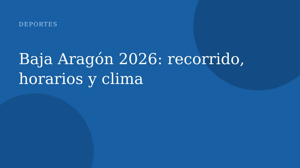 Baja Aragón 2026: recorrido, horarios y clima