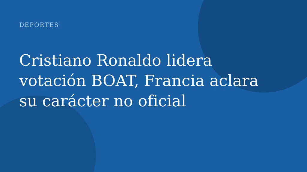 Cristiano Ronaldo lidera votación BOAT, Francia aclara su carácter no oficial