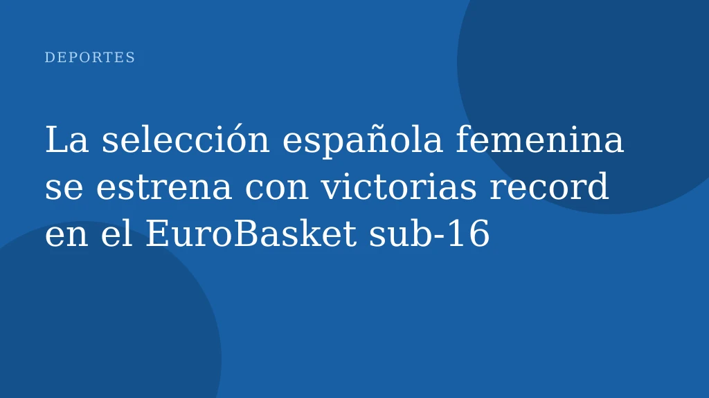 La selección española femenina se estrena con victorias record en el EuroBasket sub-16