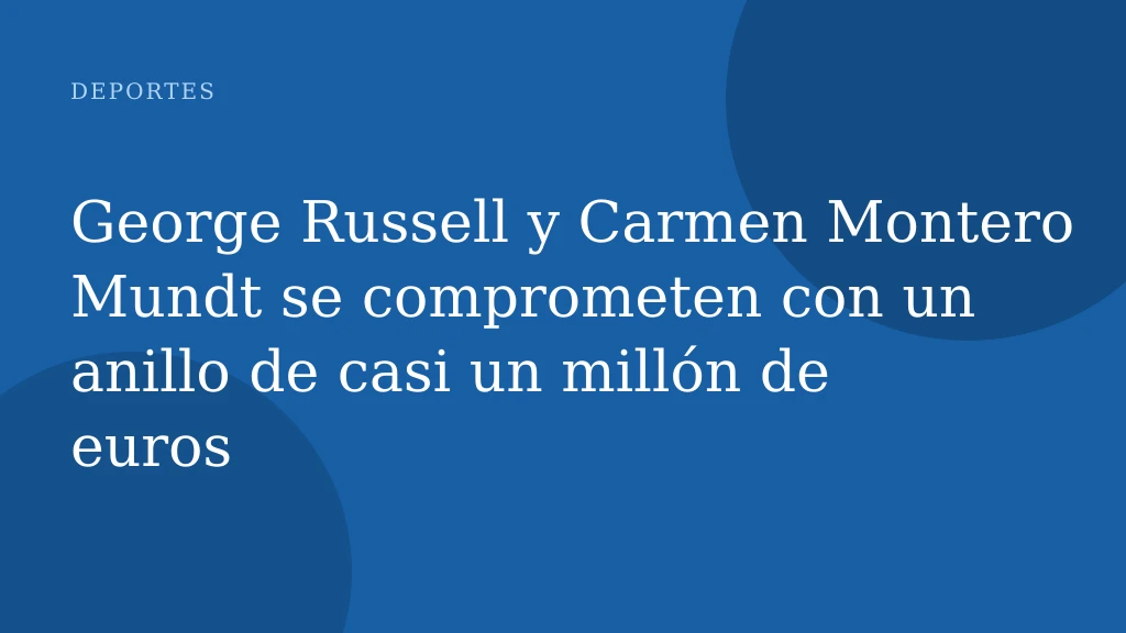 George Russell y Carmen Montero Mundt se comprometen con un anillo de casi un millón de euros