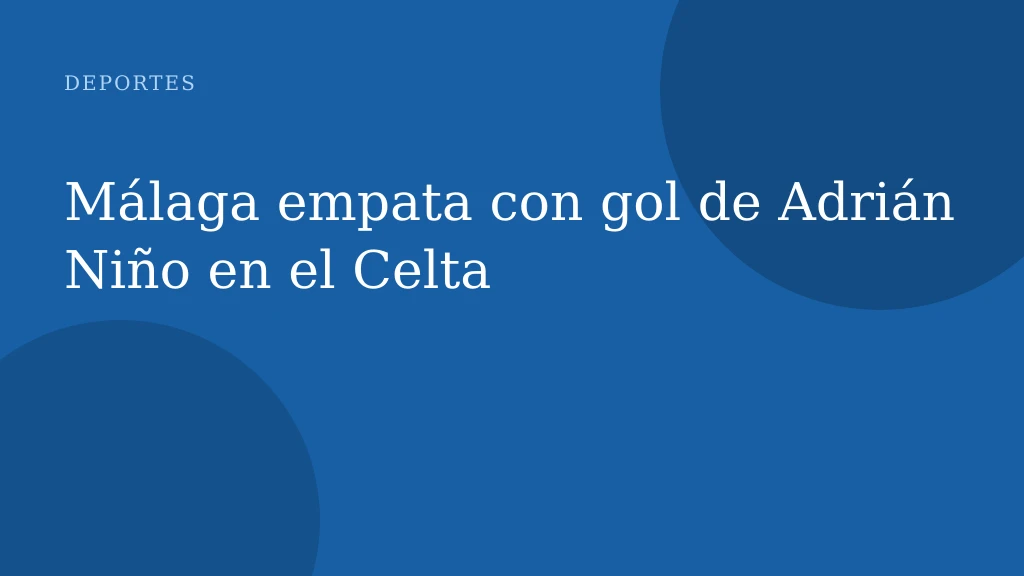 Málaga empata con gol de Adrián Niño en el Celta