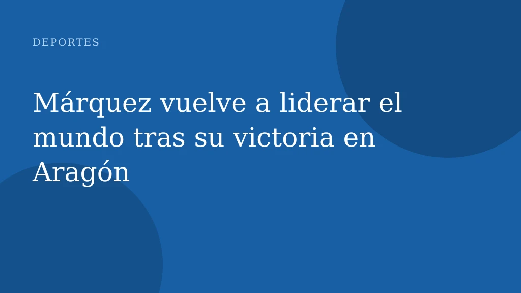 Márquez vuelve a liderar el mundo tras su victoria en Aragón