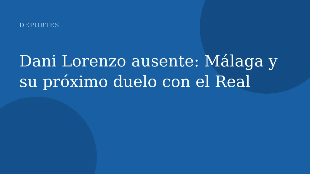 Dani Lorenzo ausente: Málaga y su próximo duelo con el Real