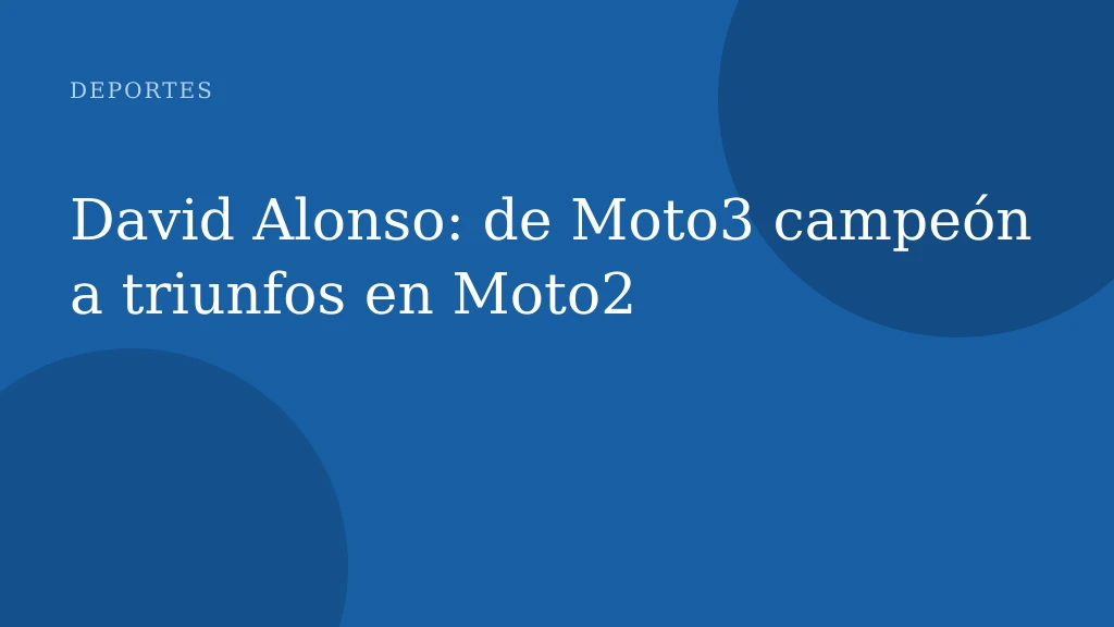 David Alonso: de Moto3 campeón a triunfos en Moto2