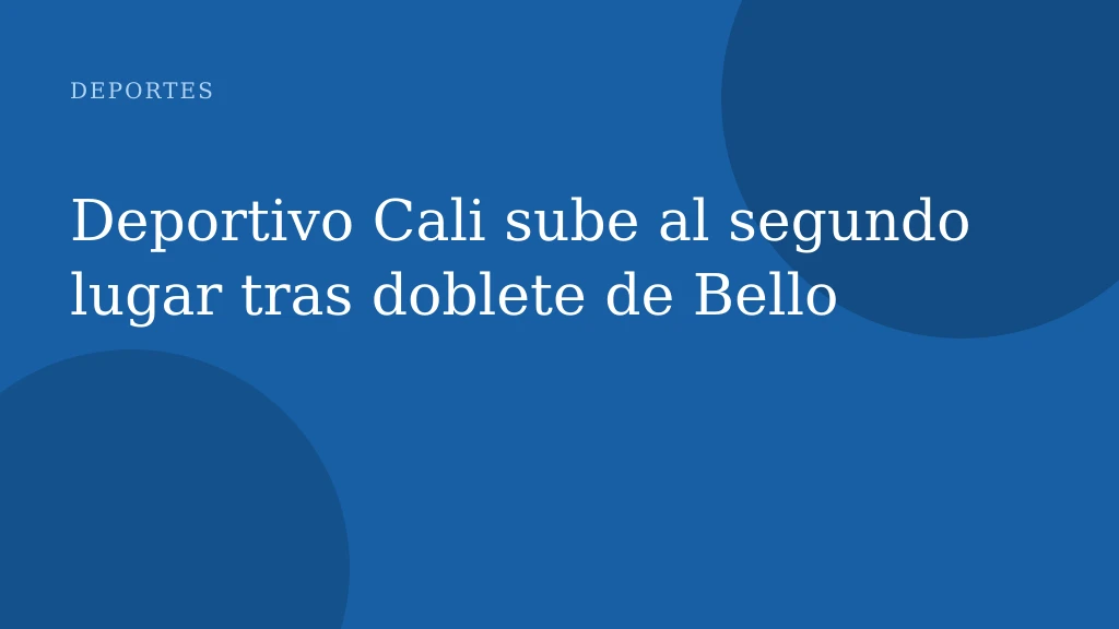 Deportivo Cali sube al segundo lugar tras doblete de Bello