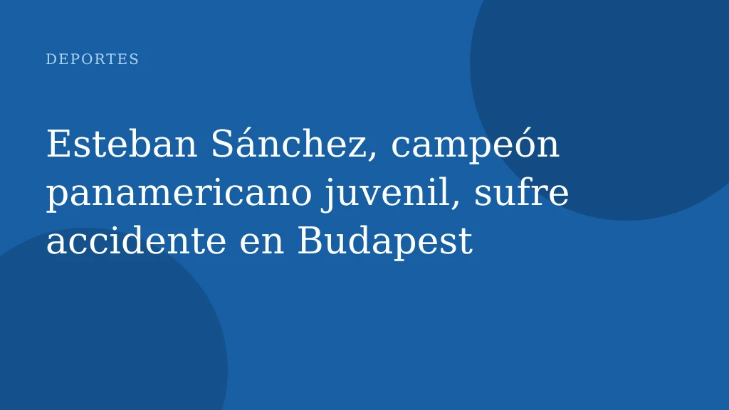 Juan Esteban Sánchez vuelve a la competencia después de grave accidente en Budapest