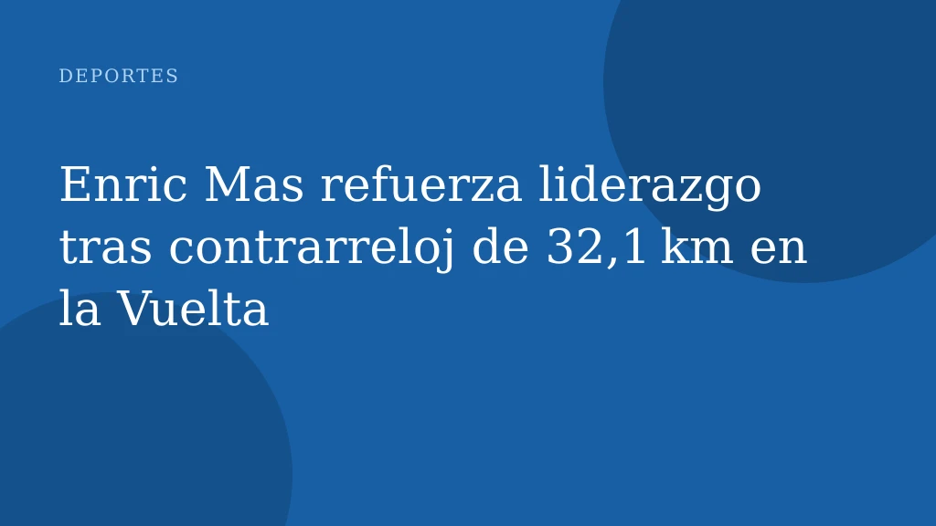 Enric Mas refuerza liderazgo tras contrarreloj de 32,1 km en la Vuelta