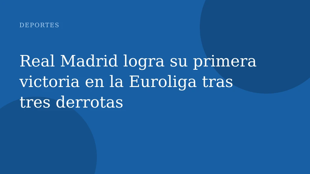 Real Madrid logra su primera victoria en la Euroliga tras tres derrotas