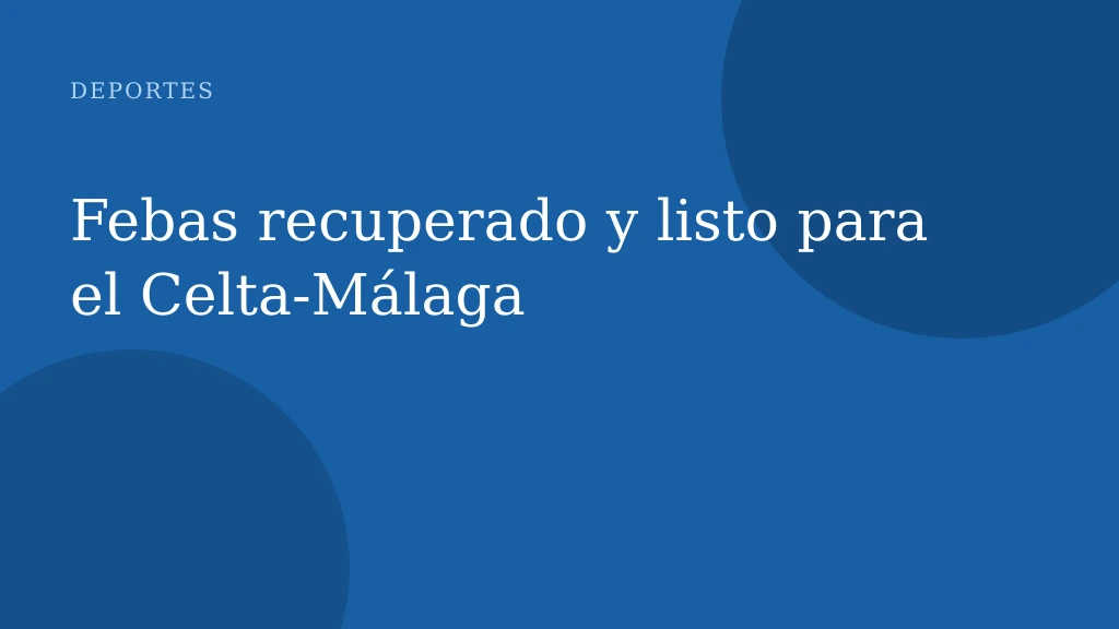 Febas recuperado y listo para el Celta-Málaga
