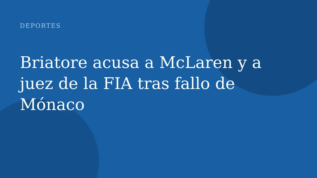 Briatore acusa a McLaren y a juez de la FIA tras fallo de Mónaco