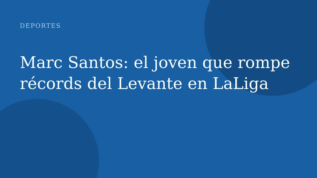 Marc Santos: el joven que rompe récords del Levante en LaLiga