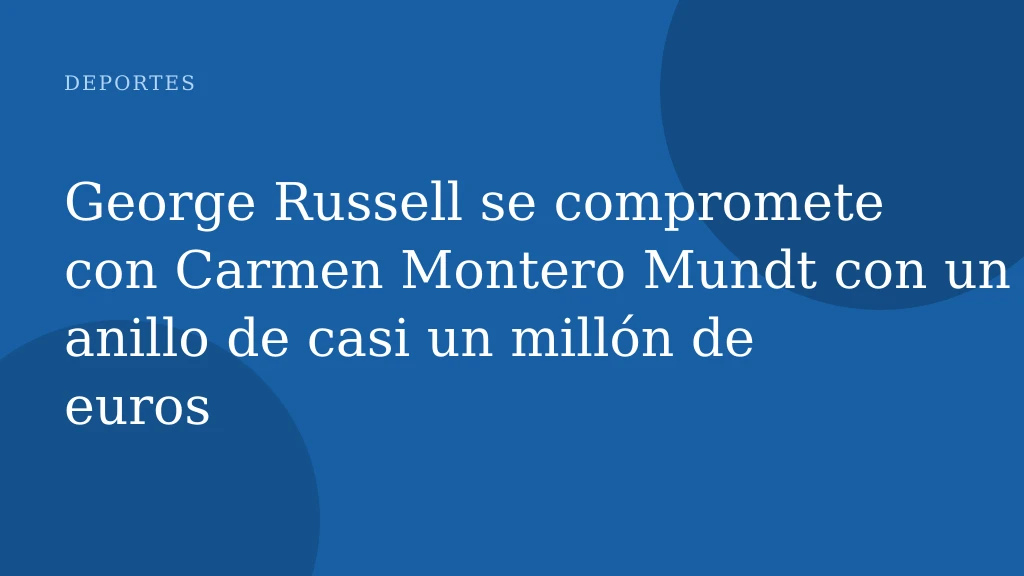 George Russell se compromete con Carmen Montero Mundt con un anillo de casi un millón de euros