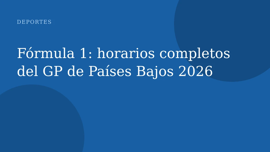 Fórmula 1: horarios completos del GP de Países Bajos 2026