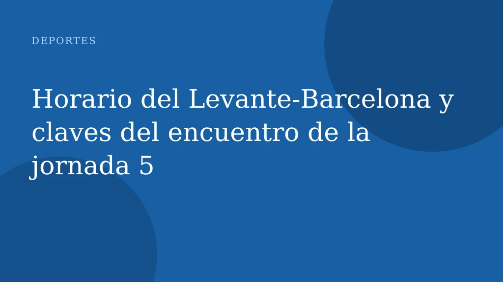 Horario del Levante‑Barcelona y claves del encuentro de la jornada 5