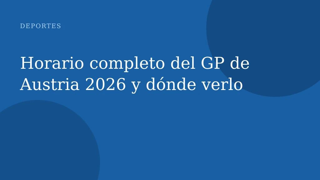 Horario completo del GP de Austria 2026 y dónde verlo