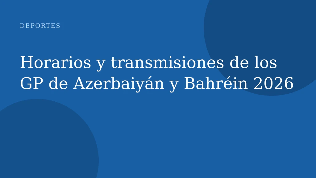 Horarios y transmisiones de los GP de Azerbaiyán y Bahréin 2026