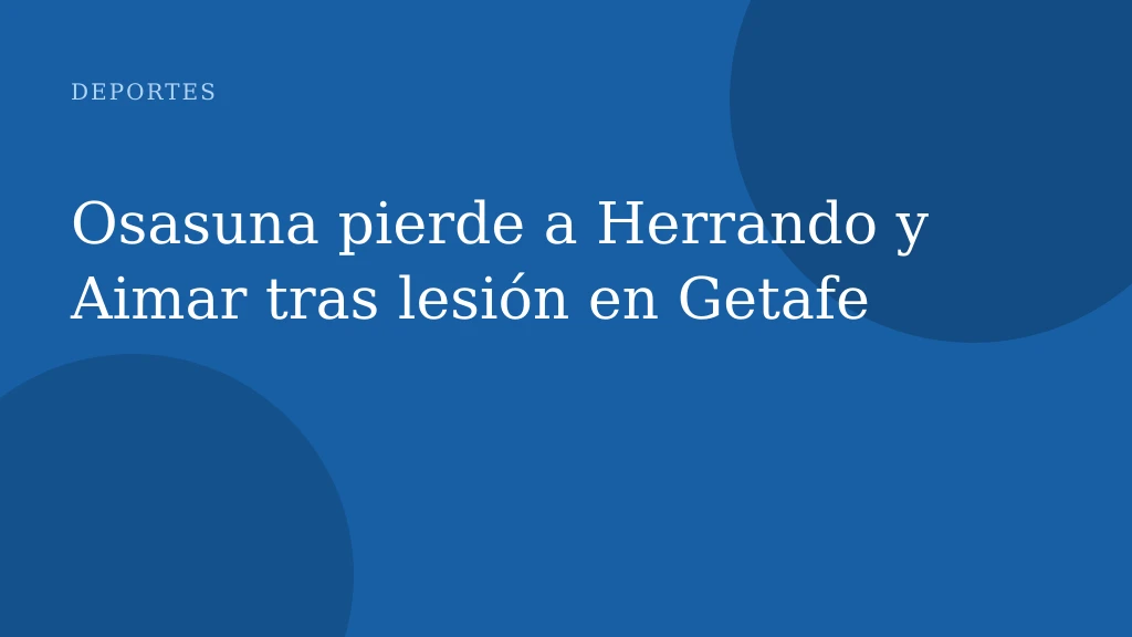Osasuna pierde a Herrando y Aimar tras lesión en Getafe