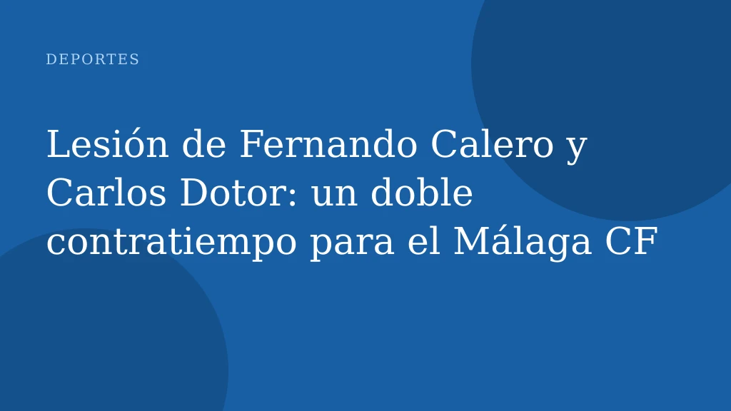 Lesión de Fernando Calero y Carlos Dotor: un doble contratiempo para el Málaga CF
