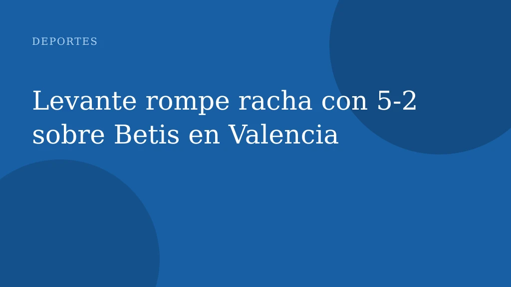 Levante rompe racha con 5‑2 sobre Betis en Valencia