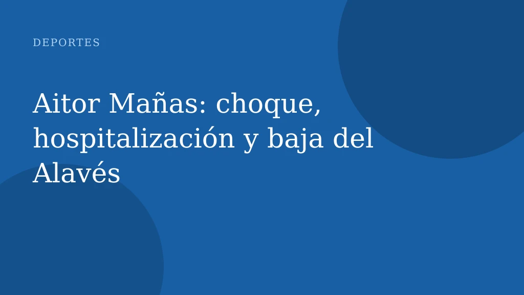 Aitor Mañas: choque, hospitalización y baja del Alavés