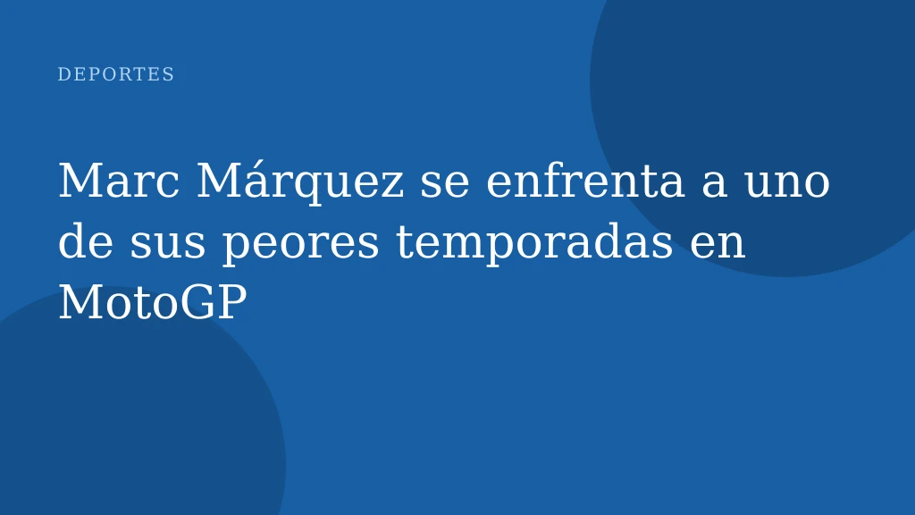 Marc Márquez se enfrenta a uno de sus peores temporadas en MotoGP