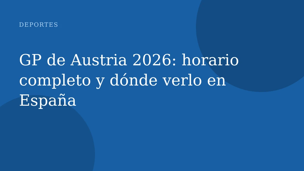 GP de Austria 2026: horario completo y dónde verlo en España