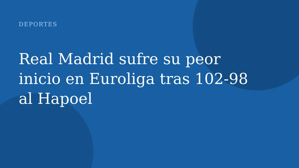 Real Madrid sufre su peor inicio en Euroliga tras 102-98 al Hapoel
