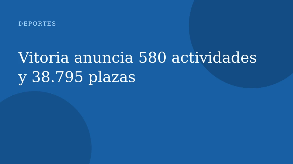 Vitoria anuncia 580 actividades y 38.795 plazas