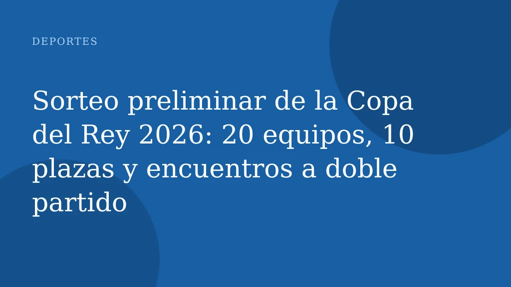 Sorteo preliminar de la Copa del Rey 2026: 20 equipos, 10 plazas y encuentros a doble partido