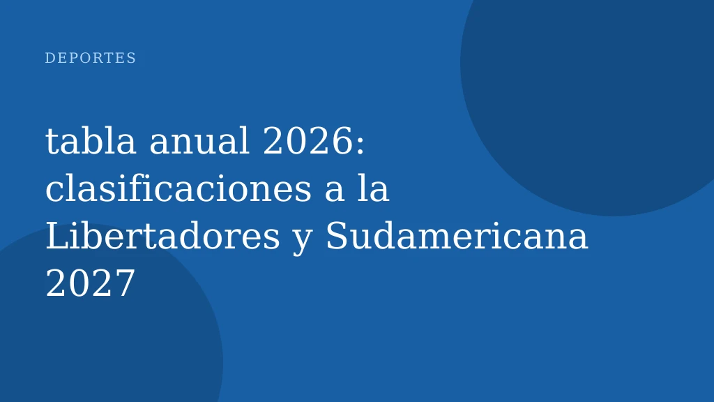 tabla anual 2026: clasificaciones a la Libertadores y Sudamericana 2027