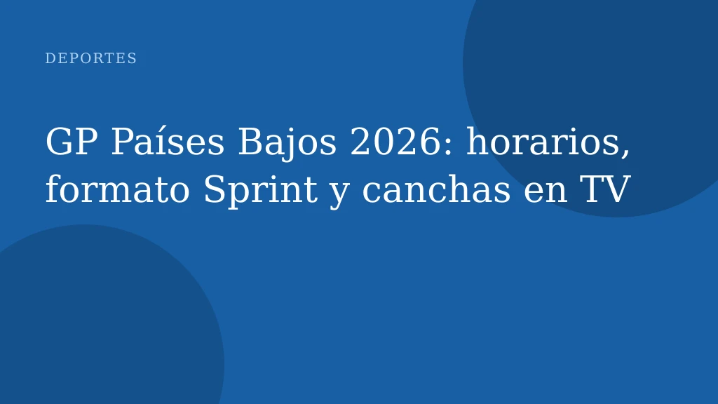 GP Países Bajos 2026: horarios, formato Sprint y canchas en TV